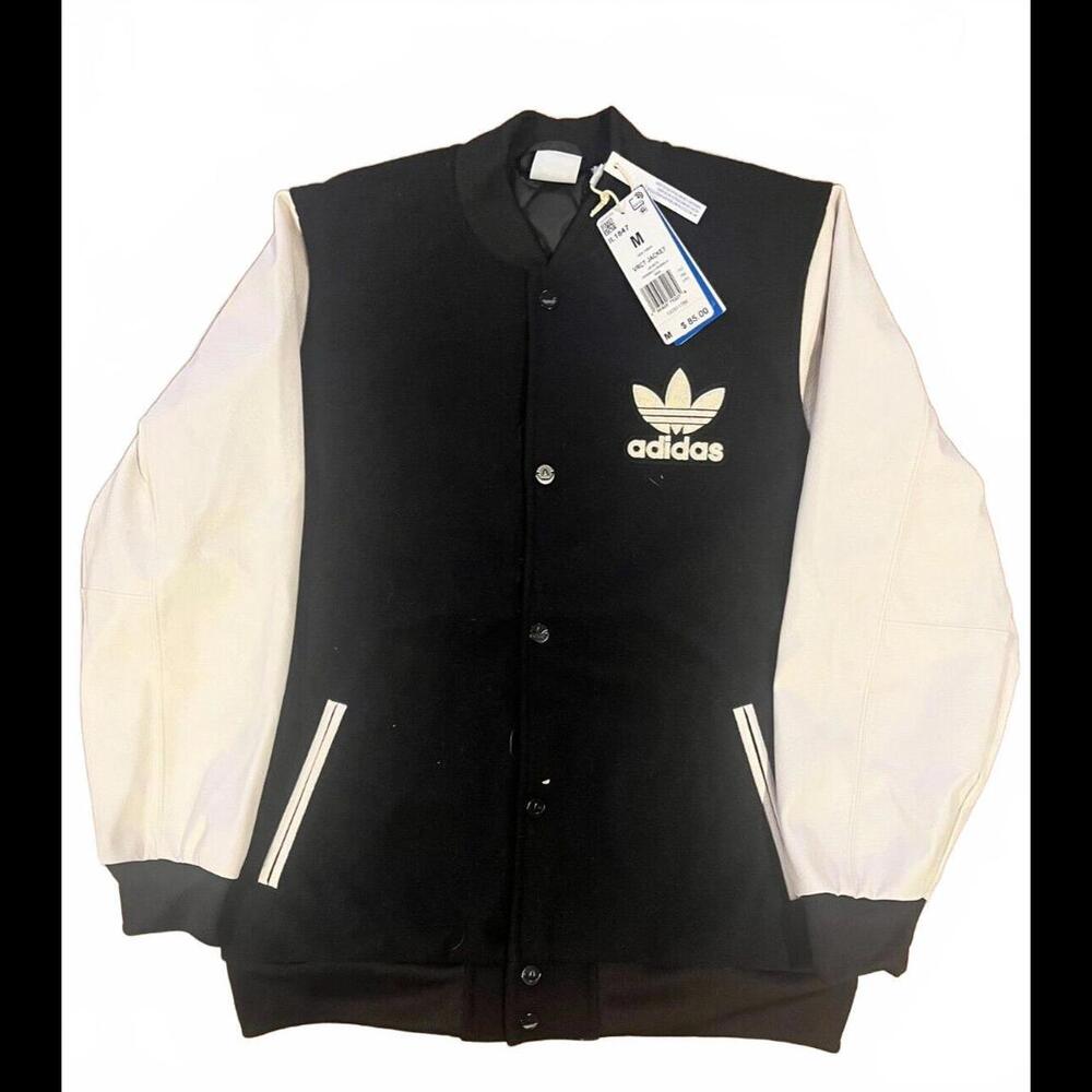 adidas Originals Unisex Polyester Adicolor VRCT Jacket- Black/White- Med